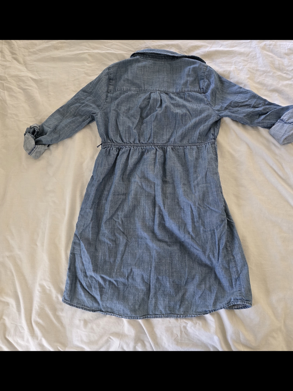 Motherhood Chambray Button-Front Shirt Dress in Light Blue - Picture 6 of 6